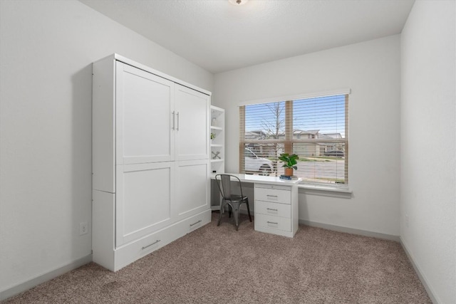 office space with light carpet