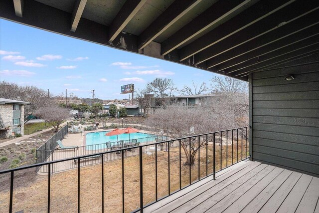 1304 Mariposa Dr Unit 215, Austin, TX 78704 - balcony with view of pool area