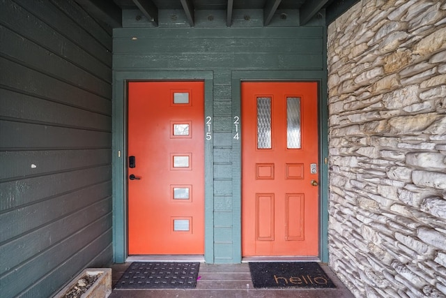 1304 Mariposa Dr Unit 215, Austin, TX 78704 - property entrance featuring stone siding
