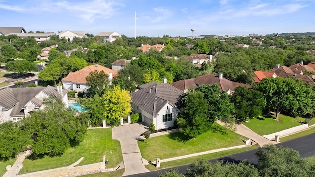 aerial view of residential area