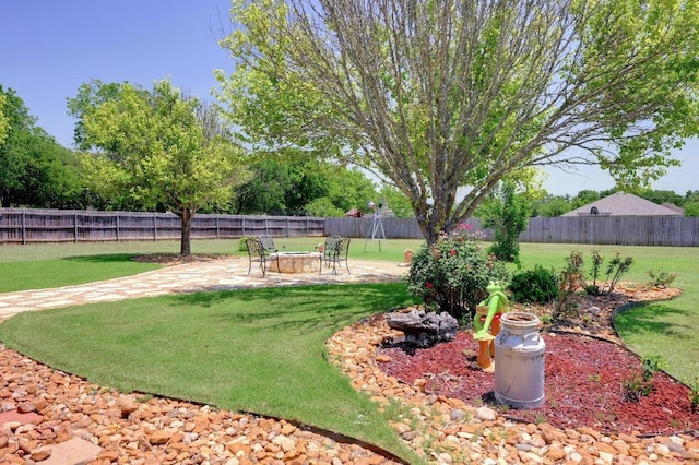 866 Bella Vista Cir, Kyle, TX 78640 - view of yard featuring a patio and a fire pit