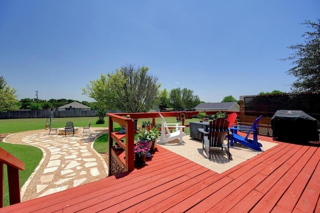 866 Bella Vista Cir, Kyle, TX 78640 - deck with an outdoor fire pit and a grill