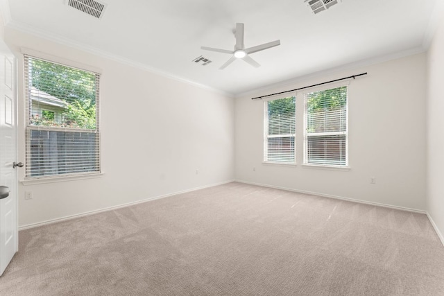 9528 Hunter Ln, Austin, TX 78748 - spare room with a ceiling fan, healthy amount of natural light, carpet, and crown molding