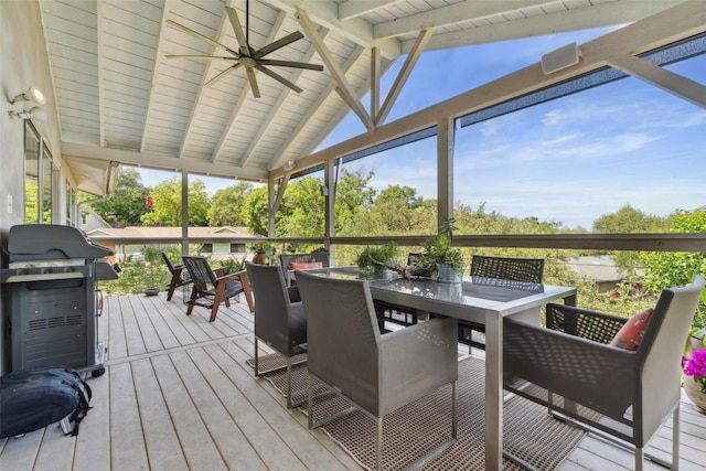 8900 Rockcrest Dr, Austin, TX 78759 - sunroom with outdoor dining space and a ceiling fan
