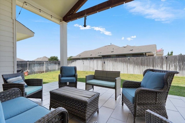 view of patio / terrace featuring an outdoor living space