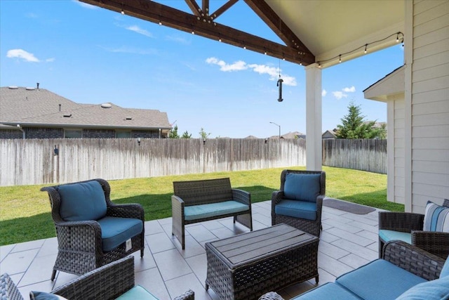 view of patio / terrace with an outdoor living space