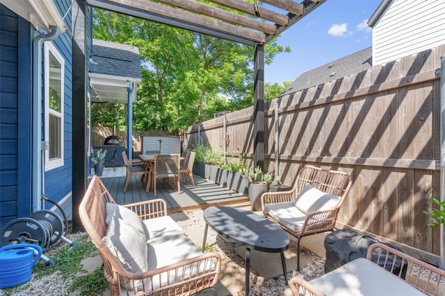 5308 Evans Ave Unit 2, Austin, TX 78751 - fenced backyard with outdoor dining area and a pergola
