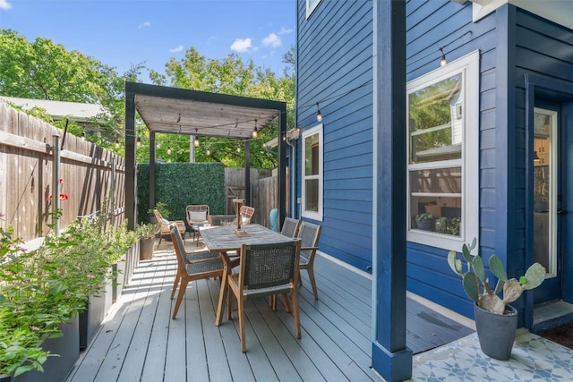 5308 Evans Ave Unit 2, Austin, TX 78751 - deck featuring outdoor dining space and a fenced backyard