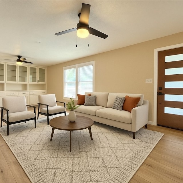 1011 N State Highway 95 N, Bastrop, TX 78602 - living room with a ceiling fan and light wood finished floors