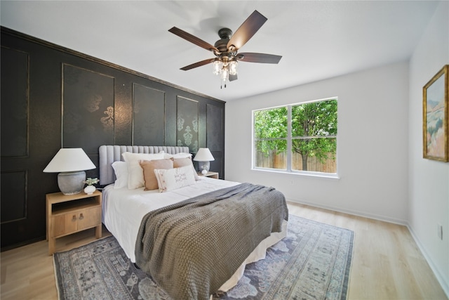 605 Swanson Cv, Austin, TX 78748 - bedroom with light wood finished floors and ceiling fan
