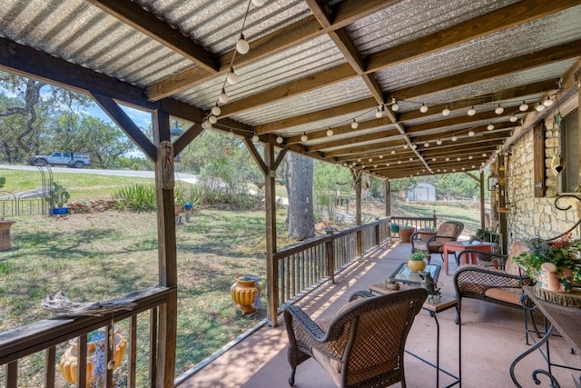 104 Derringer, Horseshoe Bay, TX 78657 - view of patio with a shed and an outdoor structure