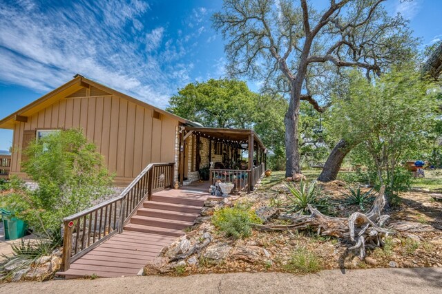 104 Derringer, Horseshoe Bay, TX 78657 - view of front facade featuring board and batten siding