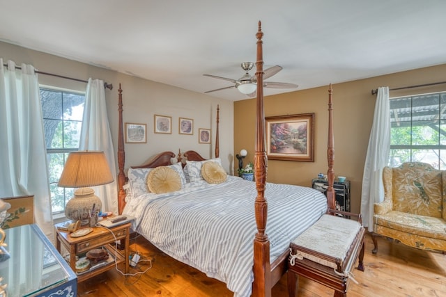 104 Derringer, Horseshoe Bay, TX 78657 - bedroom featuring wood-type flooring and a ceiling fan