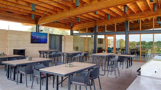 view of patio featuring outdoor dining area
