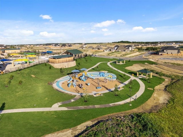 651 Bayberry Cir, Buda, TX 78610 - aerial perspective of suburban area featuring a community park