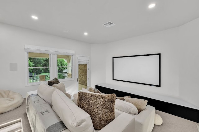 3204 Aztec Fall Cv, Austin, TX 78746 - carpeted home theater featuring recessed lighting