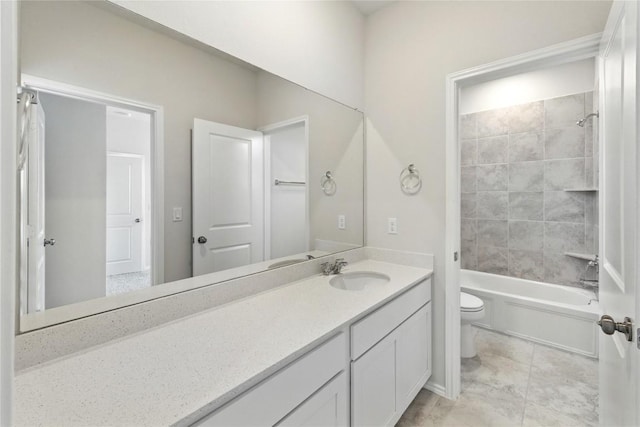 10207 Buster Dr, Austin, TX 78748 - bathroom featuring toilet, vanity, and shower / washtub combination