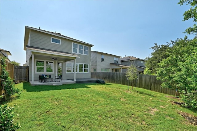 10207 Buster Dr, Austin, TX 78748 - back of property featuring ceiling fan and a patio