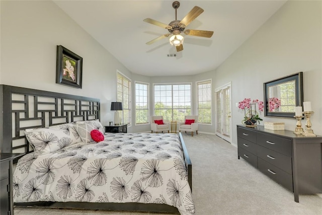 5133 Valburn Ct, Austin, TX 78731 - bedroom featuring light colored carpet and ceiling fan