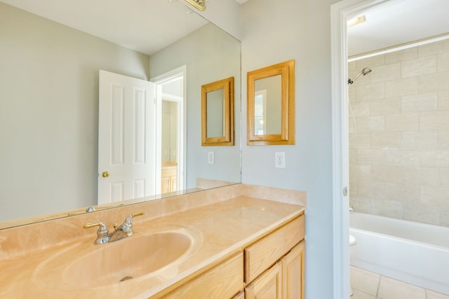 5133 Valburn Ct, Austin, TX 78731 - full bath with vanity, tile patterned floors, and washtub / shower combination
