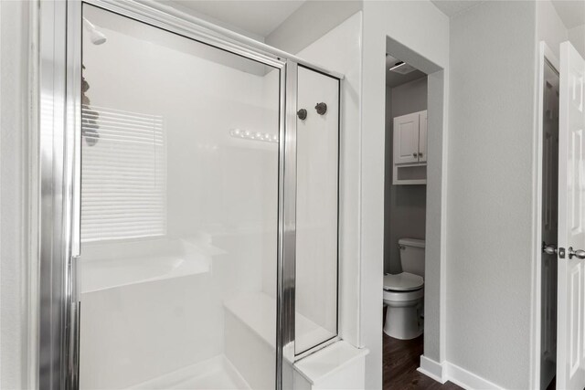 1600 Gretchen Dr, Cedar Park, TX 78613 - bathroom featuring a shower stall and wood finished floors