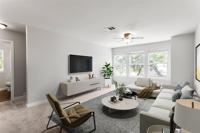 1600 Gretchen Dr, Cedar Park, TX 78613 - living area with ceiling fan and light carpet
