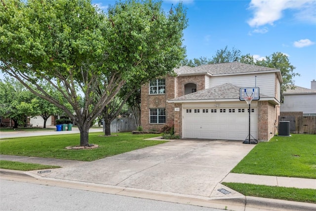 1600 Gretchen Dr, Cedar Park, TX 78613 - traditional home with an attached garage, brick siding, concrete driveway, and roof with shingles