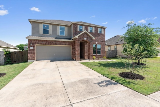 7609 Lazy Creek Dr, Austin, TX 78724 - traditional home with brick siding, a garage, and driveway