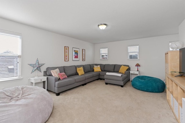 7609 Lazy Creek Dr, Austin, TX 78724 - living area featuring light colored carpet and healthy amount of natural light