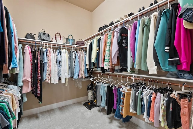 spacious closet with carpet flooring