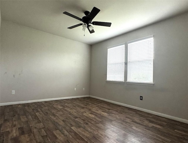 253 Eagle Brook Ln, Buda, TX 78610 - empty room with dark wood-style flooring and ceiling fan