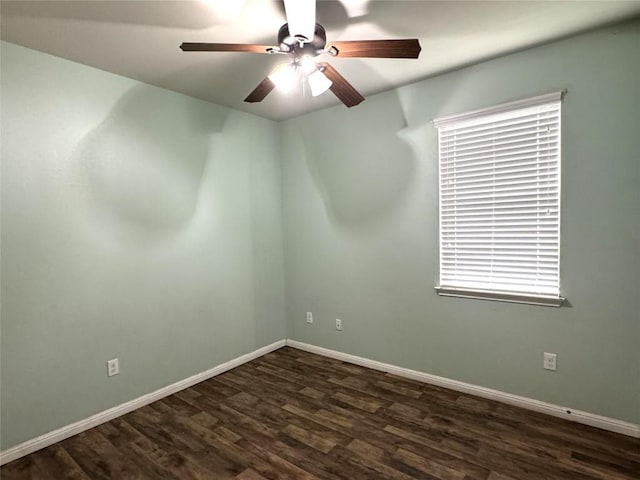253 Eagle Brook Ln, Buda, TX 78610 - unfurnished room with dark wood-type flooring and a ceiling fan