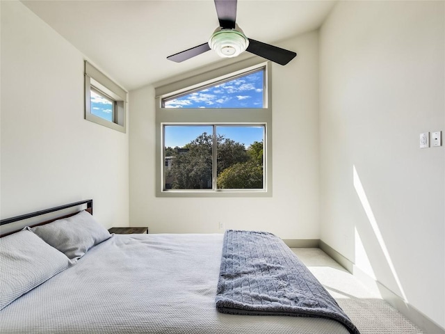 614 Terrell Hill Dr Unit B, Austin, TX 78704 - bedroom featuring carpet floors, a ceiling fan, and vaulted ceiling