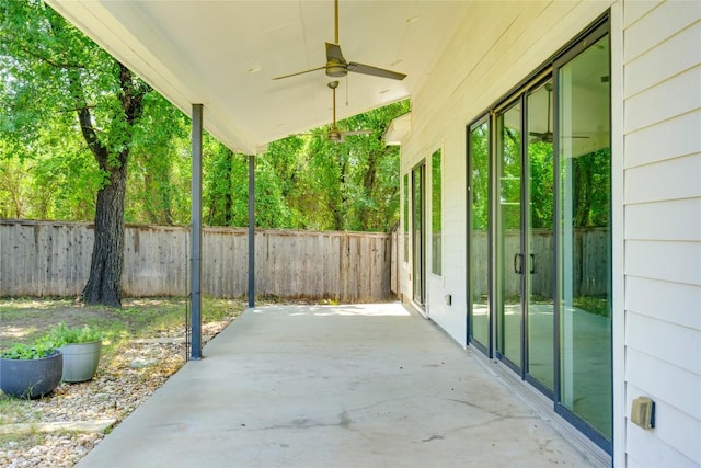 1305 Village W Dr, Austin, TX 78733 - view of patio featuring ceiling fan