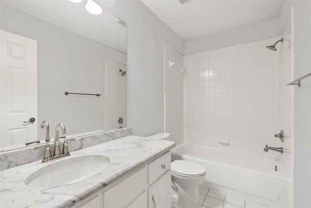 805 Parkwood Ct, Mckinney, TX 75072 - full bathroom with vanity, toilet, shower / bath combination, and tile patterned flooring