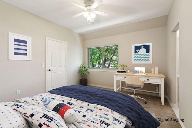 805 Parkwood Ct, Mckinney, TX 75072 - bedroom featuring carpet floors, baseboards, and a ceiling fan