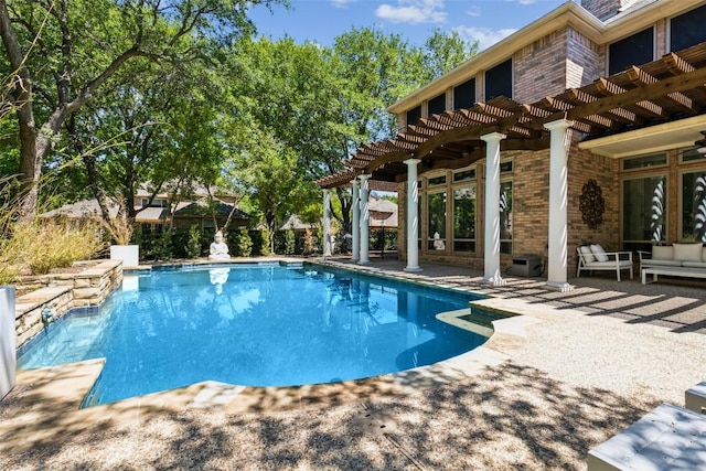 805 Parkwood Ct, Mckinney, TX 75072 - swimming pool featuring a patio and a pergola