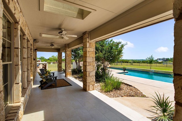 view of patio / terrace with ceiling fan