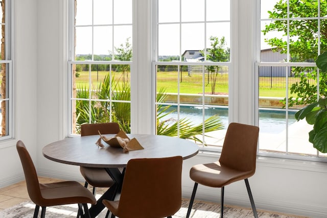 view of tiled dining room