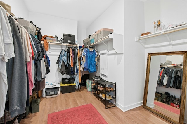 spacious closet with wood finished floors
