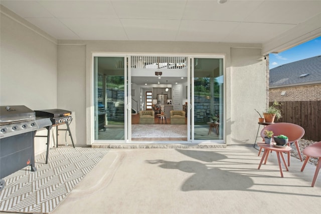 view of patio / terrace featuring fence and area for grilling