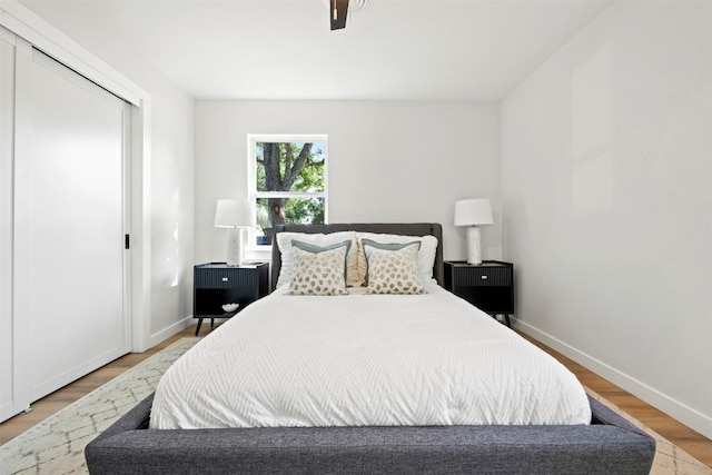 616 Bissonet Ln, Austin, TX 78752 - bedroom featuring light wood-type flooring and ceiling fan