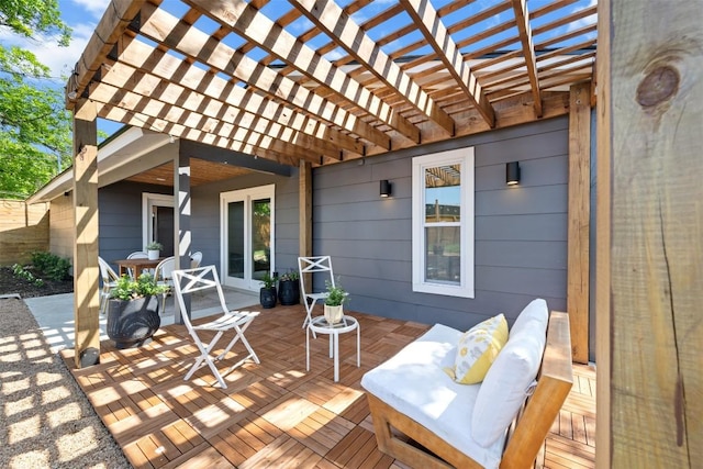 616 Bissonet Ln, Austin, TX 78752 - view of patio featuring a pergola and a wooden deck