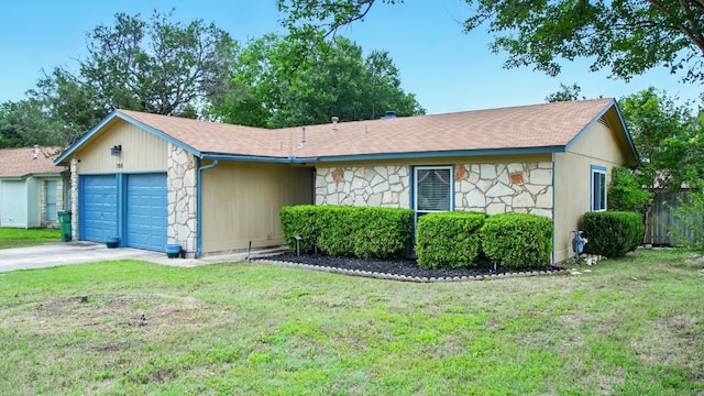 708 Chestnut Xing, Cedar Park, TX 78613 - single story home featuring stone siding, an attached garage, roof with shingles, and driveway