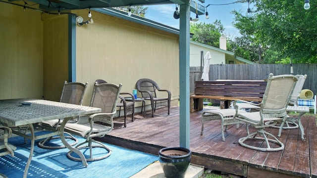 708 Chestnut Xing, Cedar Park, TX 78613 - deck featuring fence and outdoor dining space