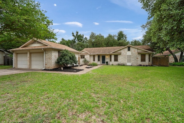 ranch-style house featuring stone siding