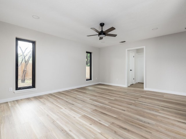 1168 Mildred Lee Ln, Harker Heights, TX 76548 - spare room with healthy amount of natural light, light wood-style floors, and a ceiling fan