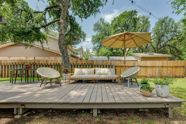 11602 Barrington Way, Austin, TX 78759 - wooden terrace with a fenced backyard