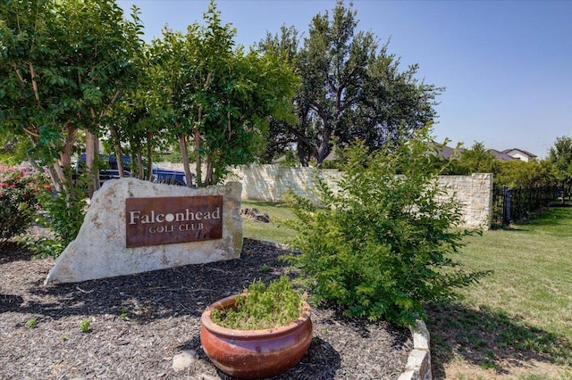 view of community sign