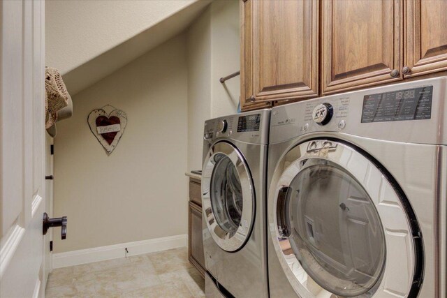 3920 Vail Dv, Bee Cave, TX 78738 - washroom with separate washer and dryer, cabinet space, and baseboards